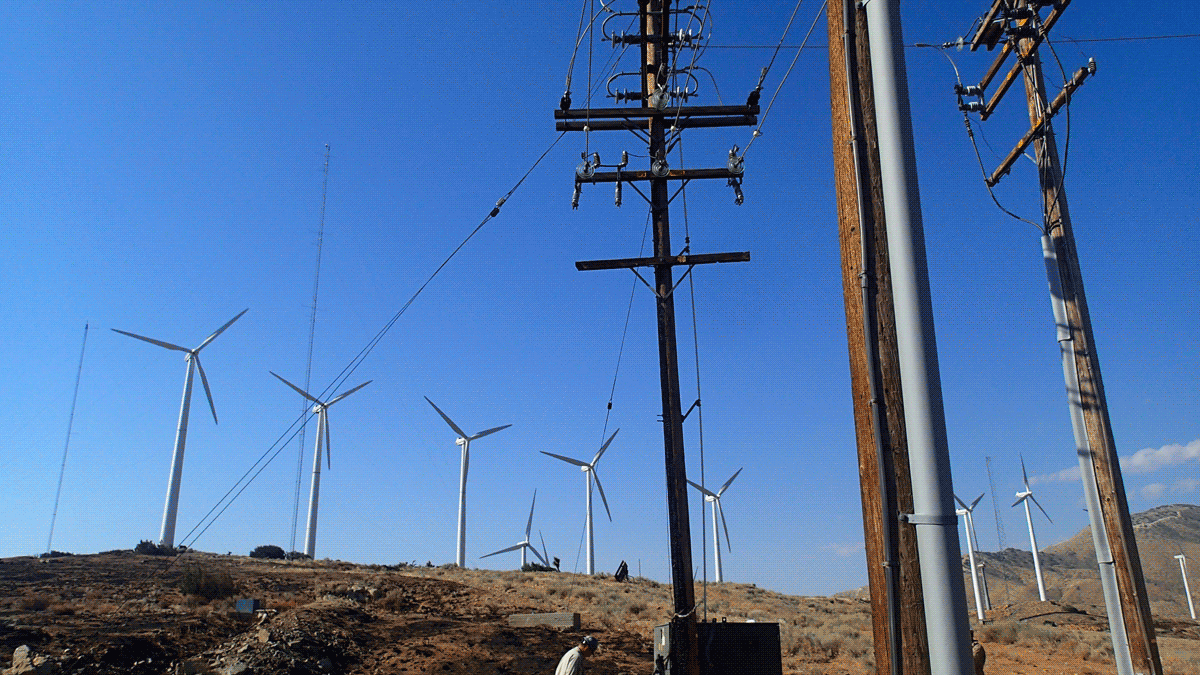 Wind turbines and electric posts